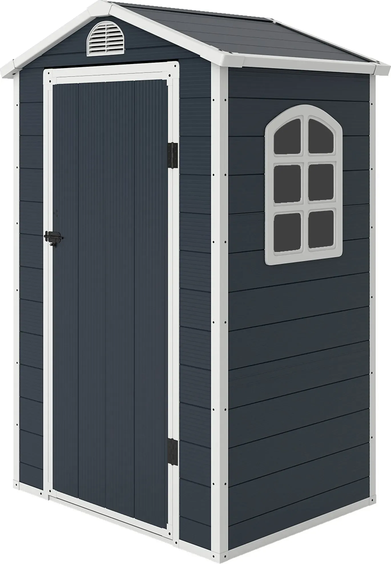 Outsunny Gerätehaus Gartenhaus Geräteschuppen mit Lüftungsfenster Pultdach Metall Grau 134 x 104 x 204 cm für Garten & Outdoor   Aosom.de