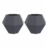 vidaXL Pflanzkübel 2 pcs 75 x 75 x 60 cm Anthrazit