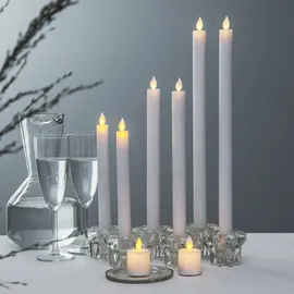 MARELIDA LED Mini Kerzenset mit bewegter Flamme mit Batterien Timer H: 6cm 2 St