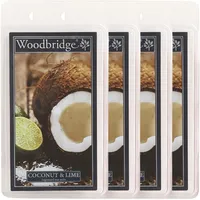 Woodbridge Duftwachs Set Coconut & Lime (4X) | Kokosnuss Duft | Bis zu 8h Duftdauer je Melt | Für Duftlampen & Wachswärmer | Hochwertiges Paraffinwachs | Raumduft für Zuhause & Büro