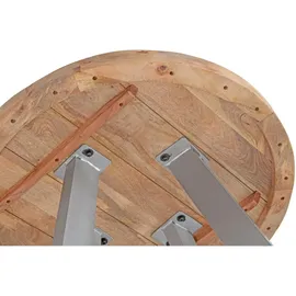 SAM Outillage Esszimmertisch rund 80 cm Mangoholz naturfarben silber Adelina