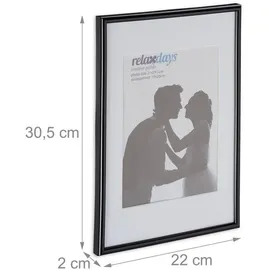 Relaxdays Bilderrahmen 2er Set schwarz A4 2 St.