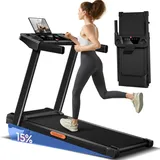 LONTEK Laufband für Zuhause Klappbar mit Steigung 9%, Laufbänder 12KM/H, Treadmill for Home mit 3,0-PS-Motor und LED-Anzeige, Max Belastung 136KG