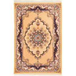 Orientteppich MORGENLAND "Orientteppich - Aayan - rechteckig", braun, B:100cm H:9mm L:150cm, Acryl, Teppiche