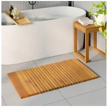vidaXL Badematte Uni Braun 100 x 55 cm