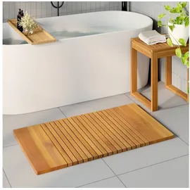 vidaXL Badematte Uni Braun 100 x 55 cm