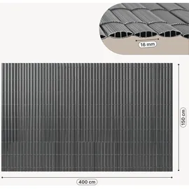 casa.pro Sichtschutzmatte PVC 150 x 400 cm grau