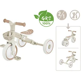 GLOBBER Dreirad für Kinder Learning Trike 2-in-1 Plus Eco taupe