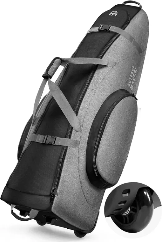 OutdoorMaster Gepolsterte Golfschläger-Reisetasche mit Rollen - Grau