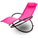 LACESTONE Relax Liege Liegestuhl Gartenliege Sonnenliege Klappsessel Relaxliege Schaukelliege Klappbar (1x Relaxliege, Pink)