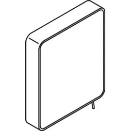 Hewi Kippspiegel S 800, pulverbeschichtet, weiß tiefmatt, 580x680 mm