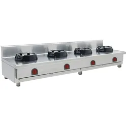 EURAST - Wok mit 4 gasflammen auftisch - 2000x700x275 mm - 70 Kw - 322075LT