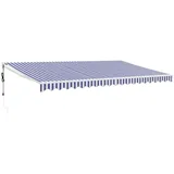 vidaXL Elektrische Markise mit Kurbel Blau und Weiß 5x3 m