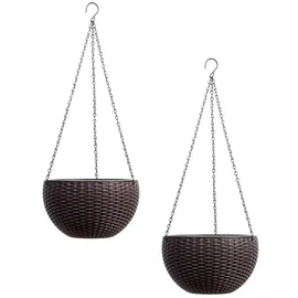 Hti-Living Nessa 2er Set Blumenampel Rattanoptik 0 x 0 x 0 cm Braun