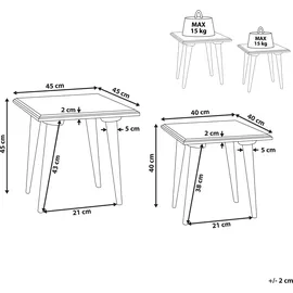Beliani Beistelltisch 2er Set BELIDHA Mango Holz Hellgrün
