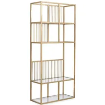 JVmoebel Modernes Bücherregal mit goldfarbenem Metallrahmen und Glasböden