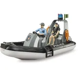 Bruder Bworld Polizei Schlauchboot mit Polizisten, Taucher & Zubehör