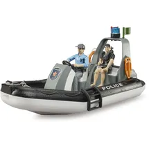 Bruder Bworld Polizei Schlauchboot mit Polizisten, Taucher & Zubehör