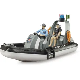 Bruder Bworld Polizei Schlauchboot mit Polizisten, Taucher & Zubehör