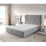 DeLife Boxspringgestell Dream-Great 140x200 cm Mikrofaser Grau