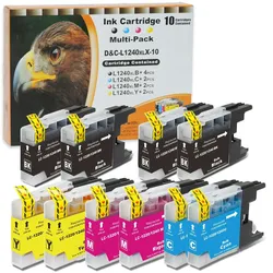 Kompatibel Brother LC-1240 XL Set 10 Druckerpatronen alle Farben von D&C