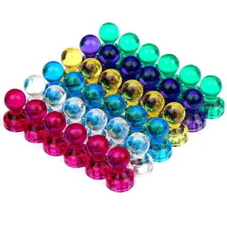 H&S Neodym Magnet Pins - 36 Stück Klein, Bunt & Stark - Mini Magnete für Kühlschrank, Pinnwand, Magnettafel oder Whiteboard - Magnet Neodym Bunt - Magnetpins Pinnwand - Kleine Kühlschrankmagnete