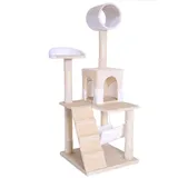 LIONTO Kratzbaum 50 x 50 x 133 cm beige/weiß