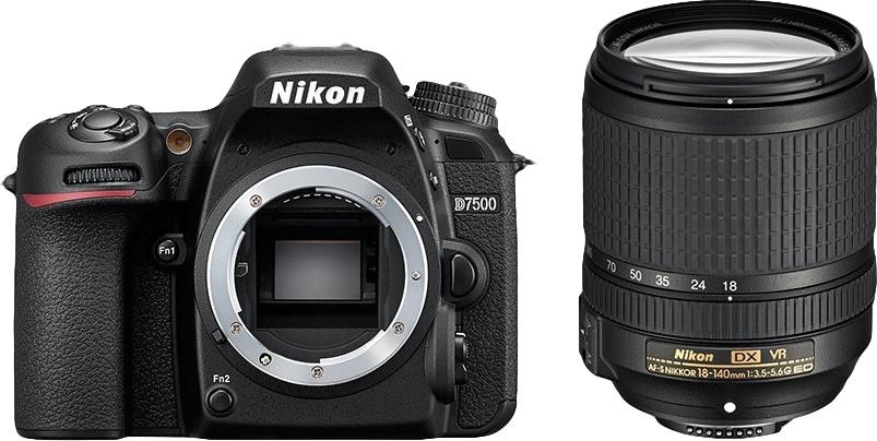 Nikon D7500 (18 - 140 mm, 21.51 Mpx, APS-C / DX), Kamera, Schwarz