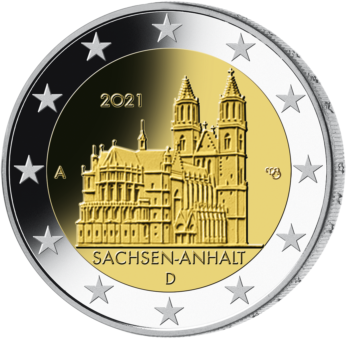 2-Euro-Komplettsatz 2021 "Sachsen-Anhalt" ADFGJ - bankfrisch