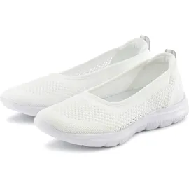 LASCANA Sneaker Ballerinas ultraleichter Slipper Mesh weiß