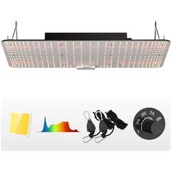 VEVOR 200W Dimmbar Pflanzenlampe 30x60x7.7cm LED Pflanzenlampe 544x Samsung 281B Vollspektrum 26000lm Lichtstrom Wachstumslampe 760nm Infrarot-Wellenlänge Pflanzenlicht Gewächshaus Anbauzelt Balkon