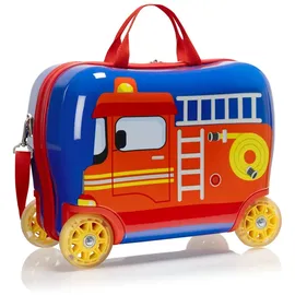 HEYS Kinderkoffer »Kinderkoffer Kids Ride-On Luggage«, 4 Rollen, Kindertrolley, Kinder Reisegepäck, Feuerwehrauto, Handgepäck