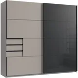 WIMEX Schwebetürenschrank Tilburg Sahara grau B/H/T: ca. 225x208x64 cm - Sahara, grau