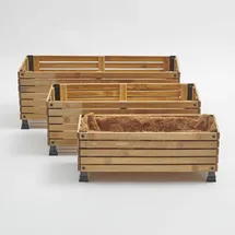 bambusbasis 3er Set Komplettset 30 x 20 x 15 cm Braun