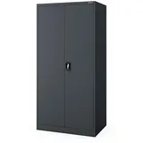 Jan Nowak Metallschrank abschließbar Werkstattschrank Mehrzweckschrank Büroschrank aus Stahl 185 x 60 x 90 cm mit Fachböden Kleiderstange und getrennten Stauraumzonen