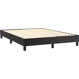 vidaXL Boxspringbett mit Matratze & LED Schwarz 140x200 cm Kunstleder