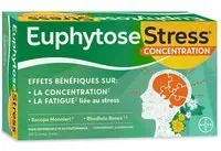 EuphytoseStress® Concentration -Stress ,difficulté de concentration - Bacopa Monnieri et Rhodiola Rosea Comprimé(S) 30 pc(s)