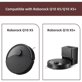 lehongs Q10 X5 Zubehör für Roborock Q10 X5/q10 X5+ Staubsauger,1 Hauptbürsten,4 Hepa-filter,6 Wischtücher,4 Seitenbürsten,1 Bürste,1 Schraubendreher Ersatzteilset