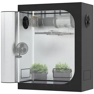 The Grow Deluxe D600 Growzelt 120x60x150 cm - Indoor Anbauzelt mit herausnehmbarer Wanne, hochreflektierendes Mylar licht- und wasserdicht