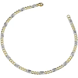 FIRETTI Armband FIRETTI "Schmuck Geschenk Gold 333 Armschmuck Armkette 2-farbig bicolor" Gr. 23, gelbgoldfarben, weißgoldfarben, Armbänder, Damen, 23, Gelbgold 333, Armband, Made in Germany