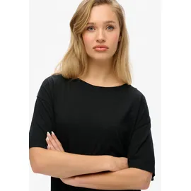 Superdry T-Shirt "STUDIOS DROPPED SHOULDER TEE", Damen, Gr. S, schwarz, Single Jersey, Obermaterial: 60% Baumwolle, 40% Modal, unifarben, oversize normal, Rundhals, Shirts T-Shirt