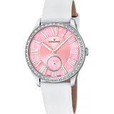 Festina Candino Damen Uhr Armbanduhr weiss pink C4596/2 Saphirglas Leder - Weiß/Magenta