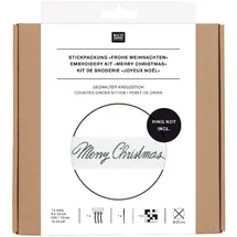 Rico Design Stickpackung Gezählter Kreuzstich, Band Schriftzug "Frohe Weihnachten"