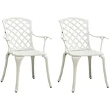vidaXL Gartenstuhl 60 x 60 x 93 cm Weiß 2 St.