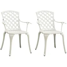 vidaXL Gartenstuhl 60 x 60 x 93 cm Weiß 2 St.