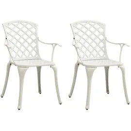 vidaXL Gartenstuhl 60 x 60 x 93 cm Weiß 2 St.