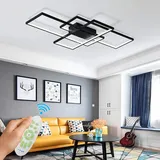 WHLL Wohnzimmer Deckenlampe LED Dimmbar mit Fernbedienung LED Deckenleuchte Wohnzimmer Schlafzimmer Wohnzimmer Lampe Decke Modern Ceiling Light Living Room Deckenbeleuchtung (Schwarz, 105cm)