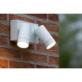 LUCIDE Außenstrahler Aluminium 15,6 cm 2xGU10 IP54 weiß