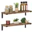 Relaxdays Wandregal Industrial 2er Set Braun/Schwarz