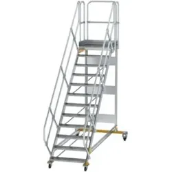 MUNK Aluminium-Plattformtreppe fahrbar 45° 12 Stufen
